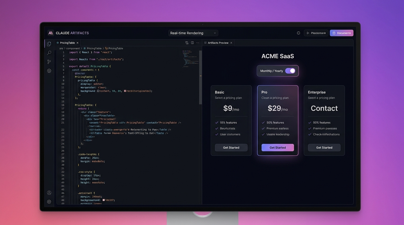 Claude Design Artifacts sandbox với HTML CSS JS preview real-time