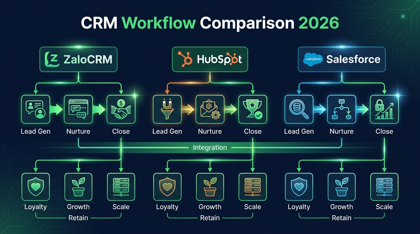 ZaloCRM pricing workflow vs alternatives