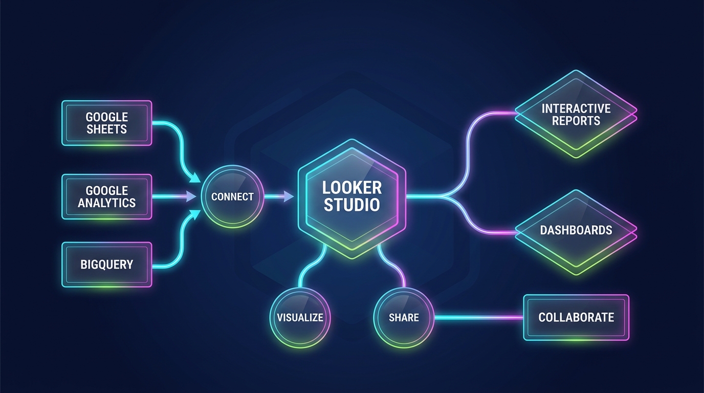 Looker Studio interface, các thành phần chính của dashboard editor