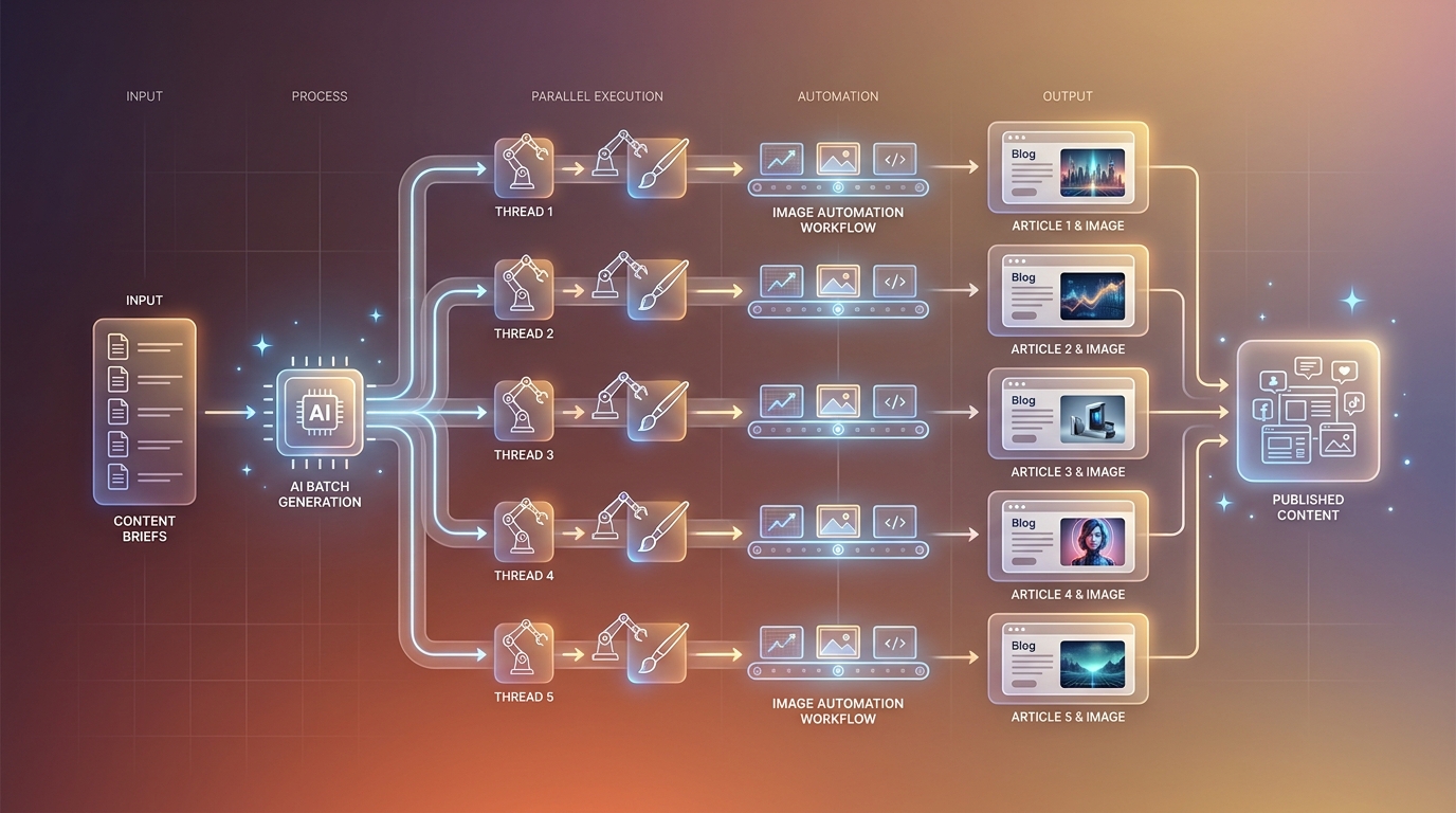 Workflow thực tế sử dụng AI image generation cho content marketing pipeline