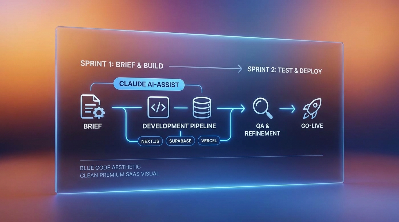 Workflow xây phần mềm spa custom: brief, build với Claude Code, deploy, go-live 2 tuần