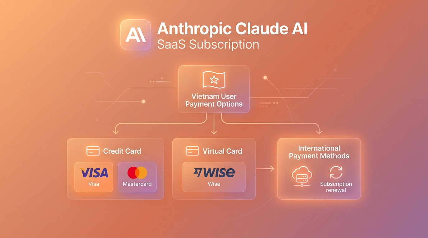 Claude Pro thanh toán Visa Mastercard Wise tại Việt Nam