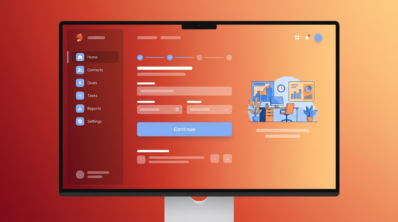 Dashboard ZaloCRM sau lần đăng nhập đầu tiên với cấu trúc menu và wizard setup