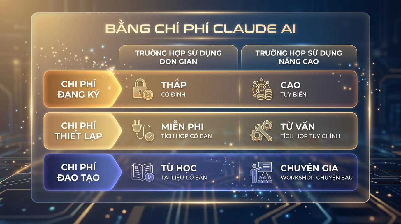 Chi phí triển khai Claude AI cho SME Việt — breakdown subscription, setup, training, maintenance