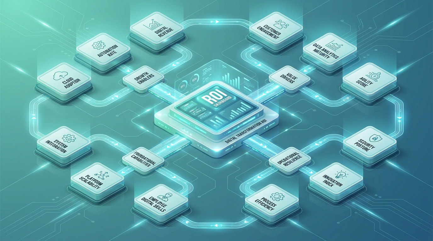 Khung 4 lớp KPI chuyển đổi số: Strategic, Financial, Operational, Adoption