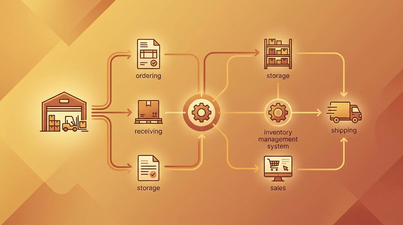 Workflow tồn kho 5 bước: Receive → Classify ABC → Reorder → Sell → Audit