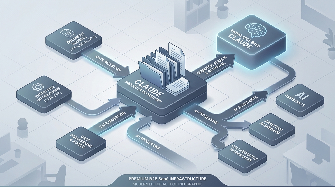 Giao dien Claude Projects voi shared knowledge base va system prompt