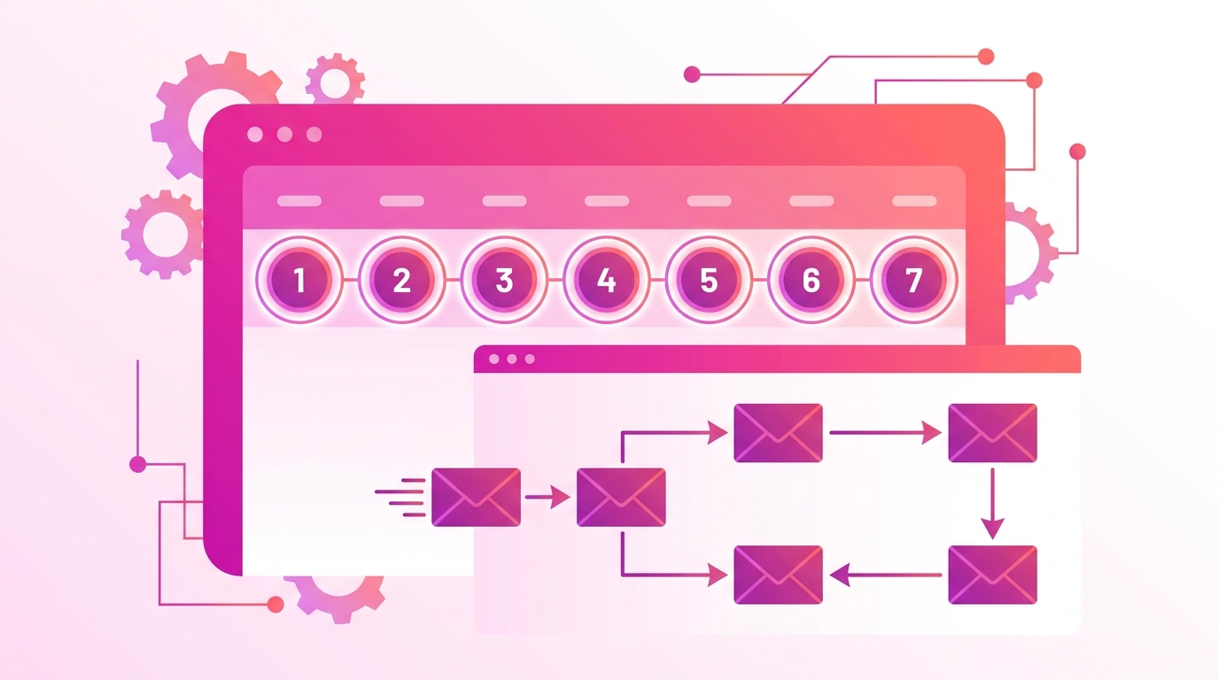 Calendar with 7 days highlighted, email schedule visualization