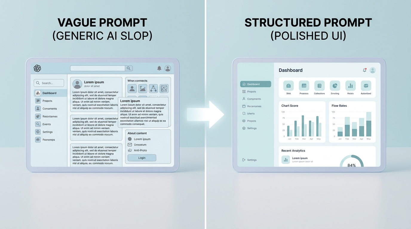 Before-after vague vs structured prompt comparison