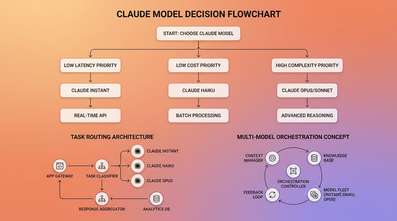 Sơ đồ workflow chọn model Claude cho task khác nhau