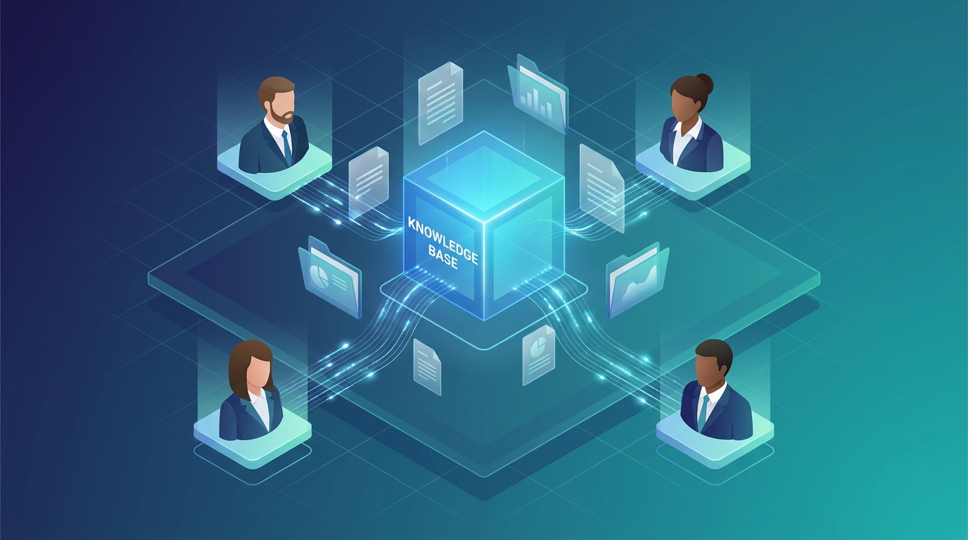 Sơ đồ Claude Projects shared knowledge base với team kết nối qua một workspace trung tâm