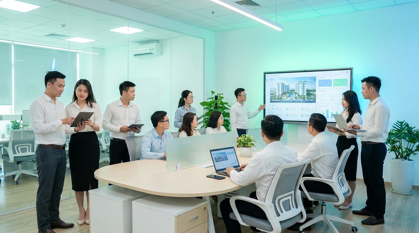 Đội ngũ văn phòng bất động sản Việt sử dụng công cụ số