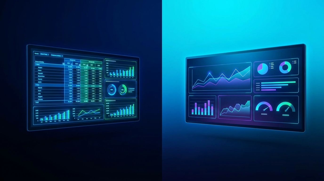 So sánh Pivot Table Looker Studio Power BI dashboard