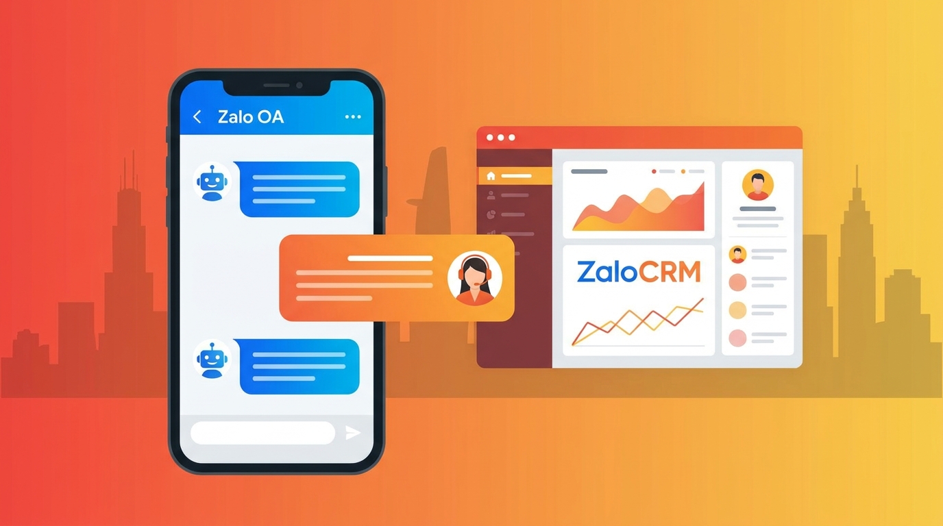 Cover hero chatbot Zalo OA tích hợp ZaloCRM