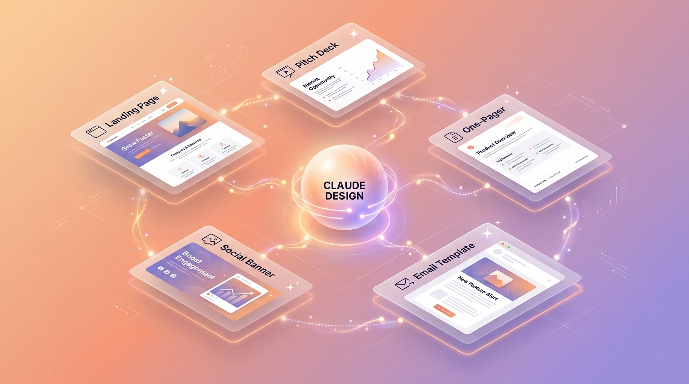 Concept 5 template marketing collateral kết nối với Claude Design