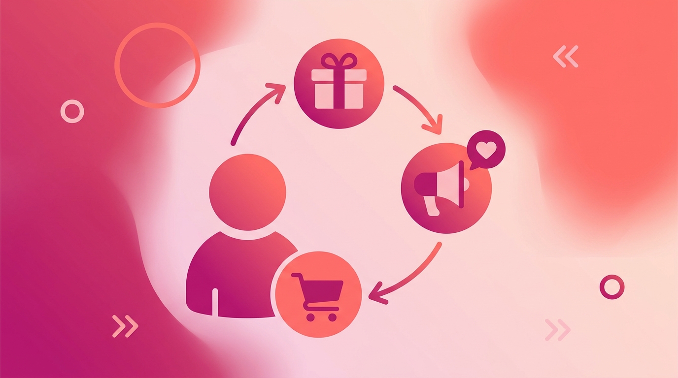 Minh hoạ giai đoạn retention loyalty B2C với repeat purchase và customer advocacy