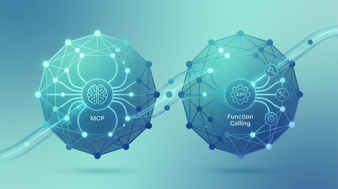 Architecture diagram MCP vs function calling