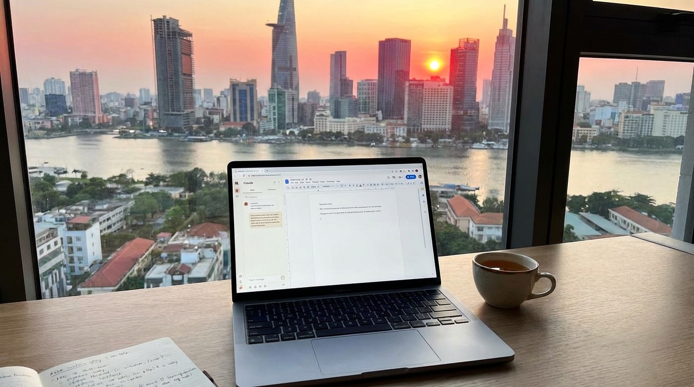 Claude AI sửa bài viết tiếng Anh từ bản nháp tiếng Việt