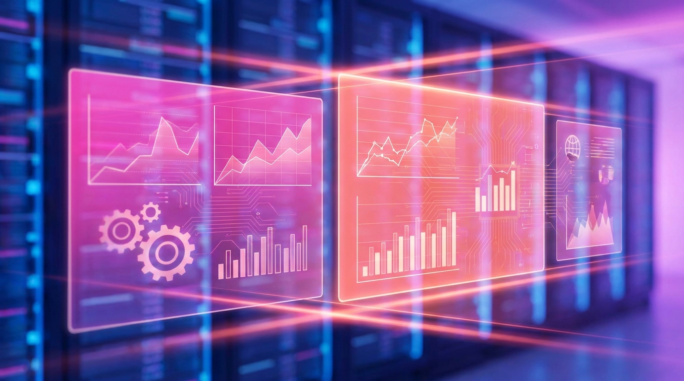 Minh hoạ Google Ads Smart Bidding dashboard với automated bidding charts và ROAS metrics