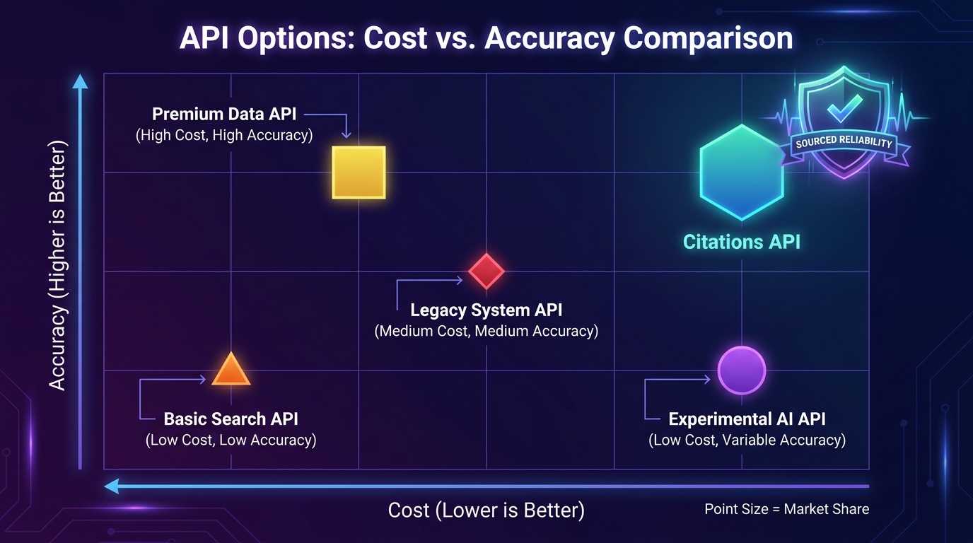Cost vs accuracy chart comparing API options