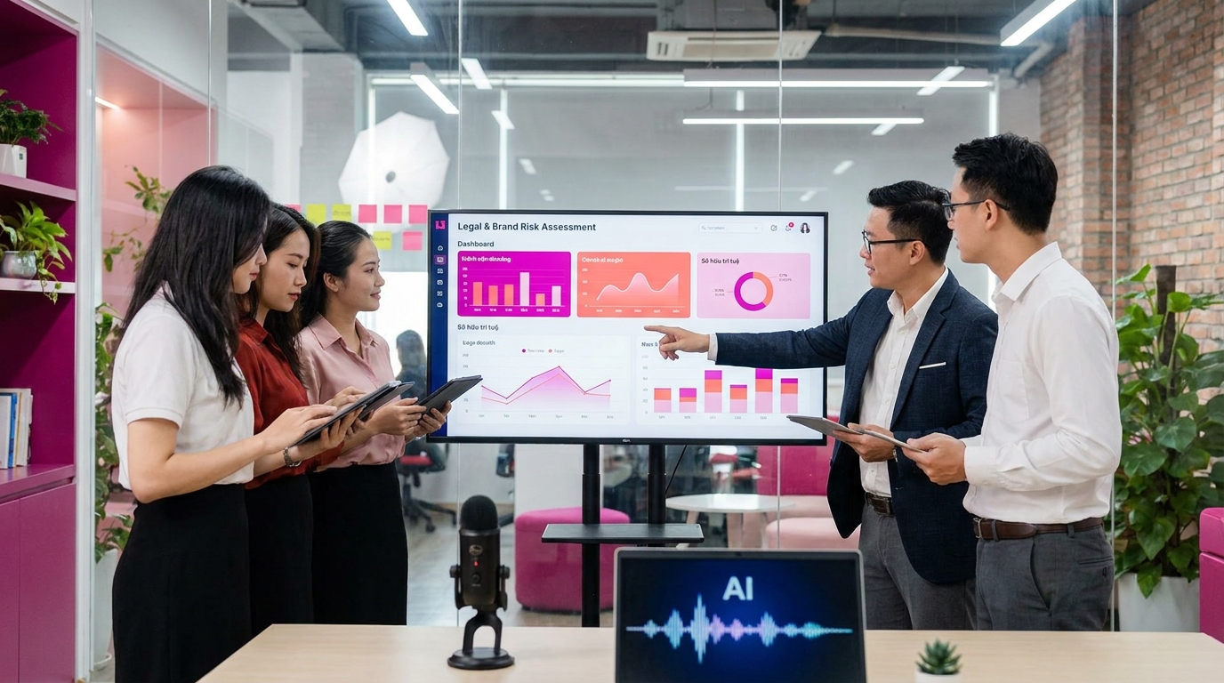 Minh họa rủi ro pháp lý và thương hiệu nằm ở đâu? cho AI voice marketing TTS