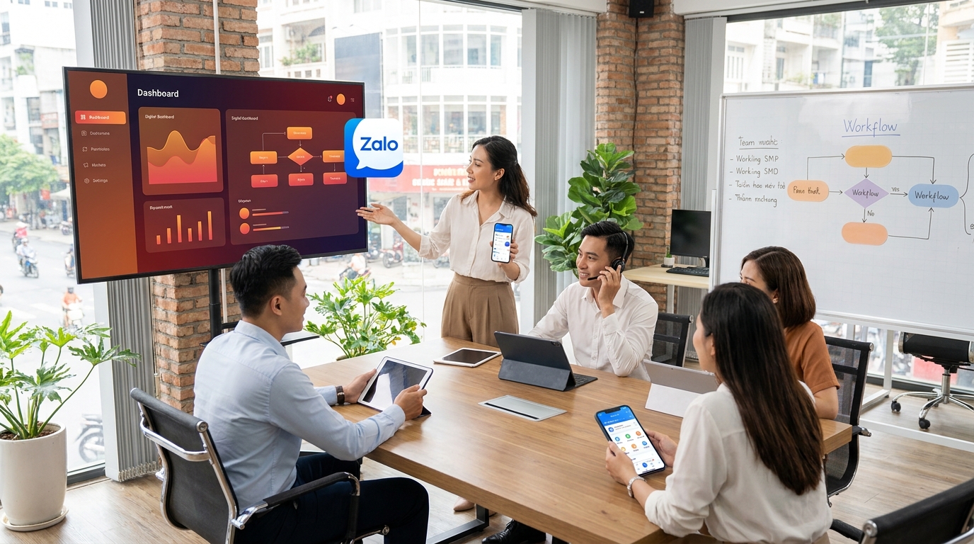 Minh họa mini app zalo cho sale team giải quyết điểm nghẽn nào? cho Mini App Zalo sale team