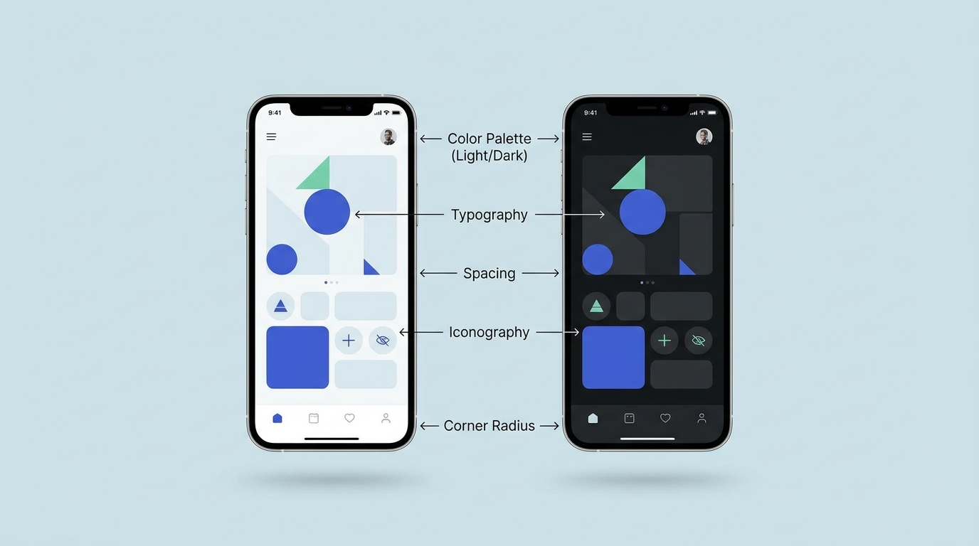 Light theme vs dark theme side by side