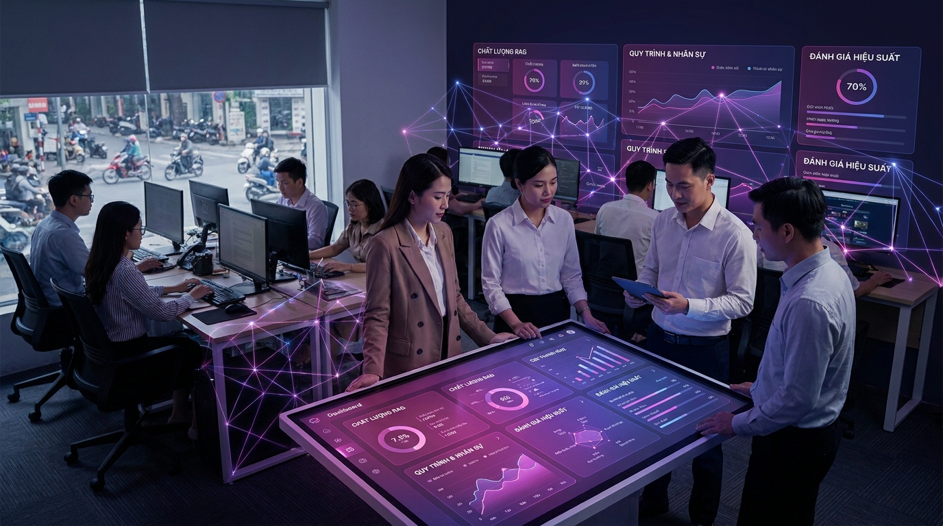 Minh họa dashboard quality rag cần hiển thị gì? cho RAG evaluation đo quality