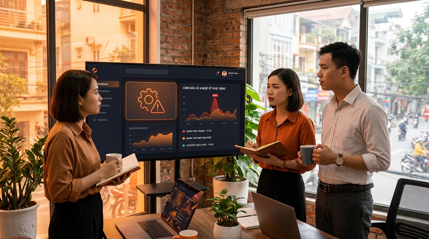 Minh họa nên log và cảnh báo lỗi ra sao? cho Claude Code cron schedule task