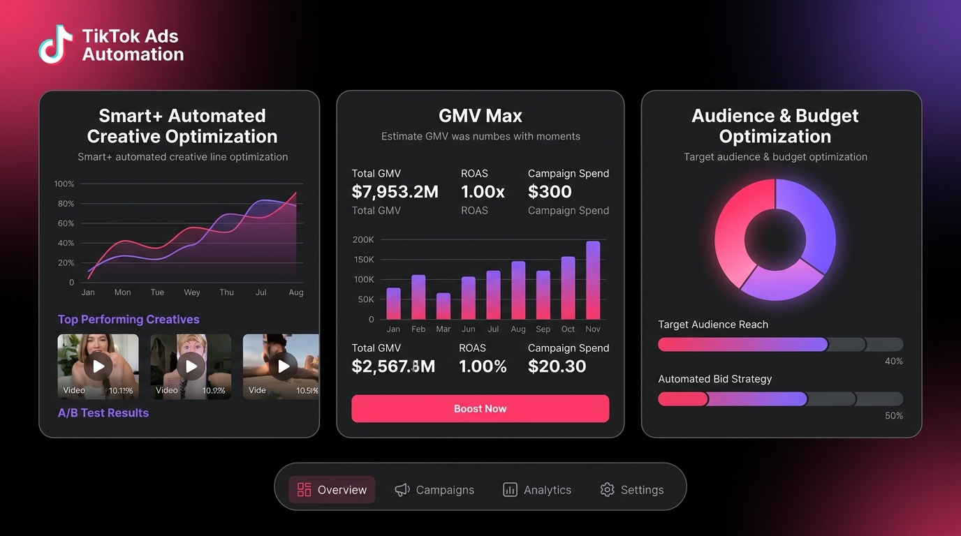 TikTok Ads automation features overview - Smart+ ACO GMV Max cho SME