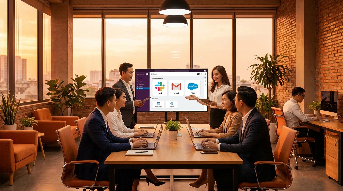 Minh họa Claude Code MCP Slack Email CRM cho SME Việt Nam