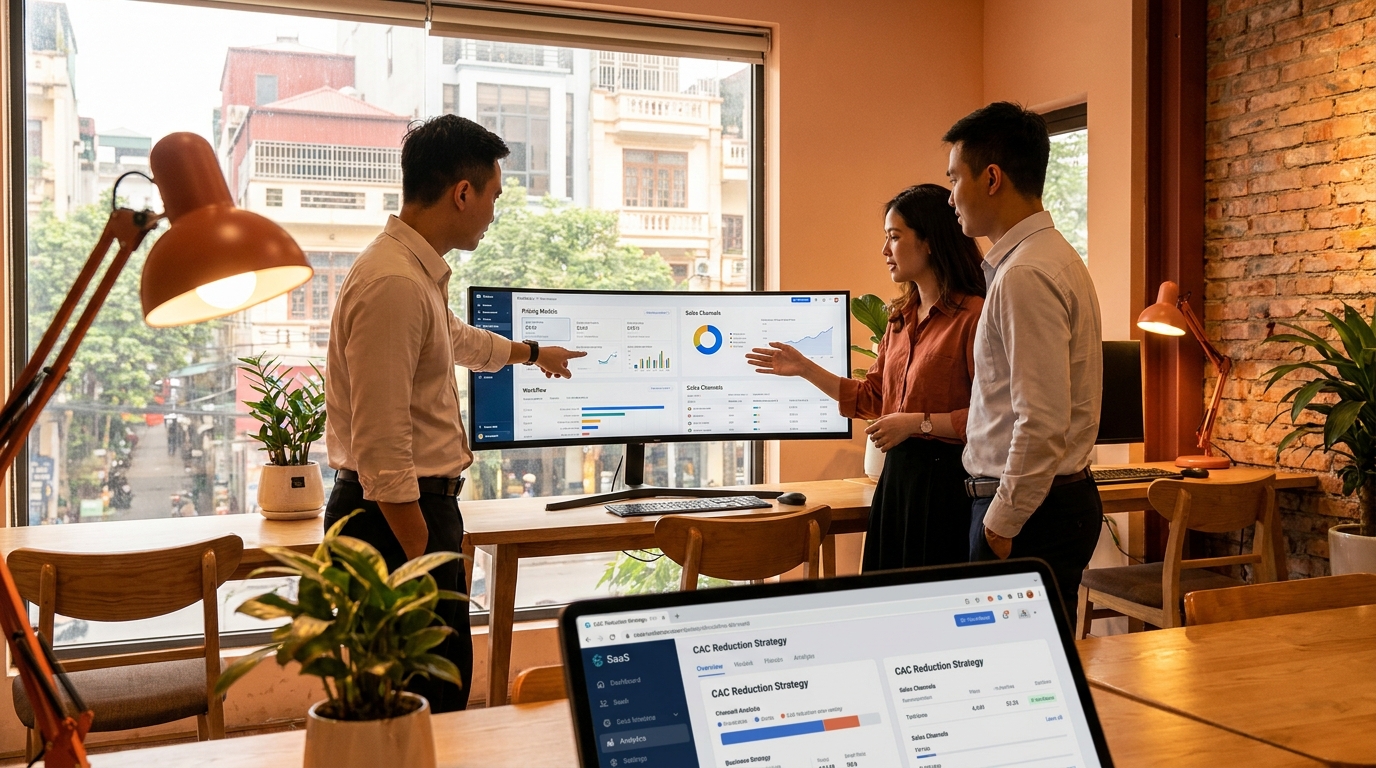 Minh họa nên giảm cac bằng pricing hay kênh bán? cho CAC SME