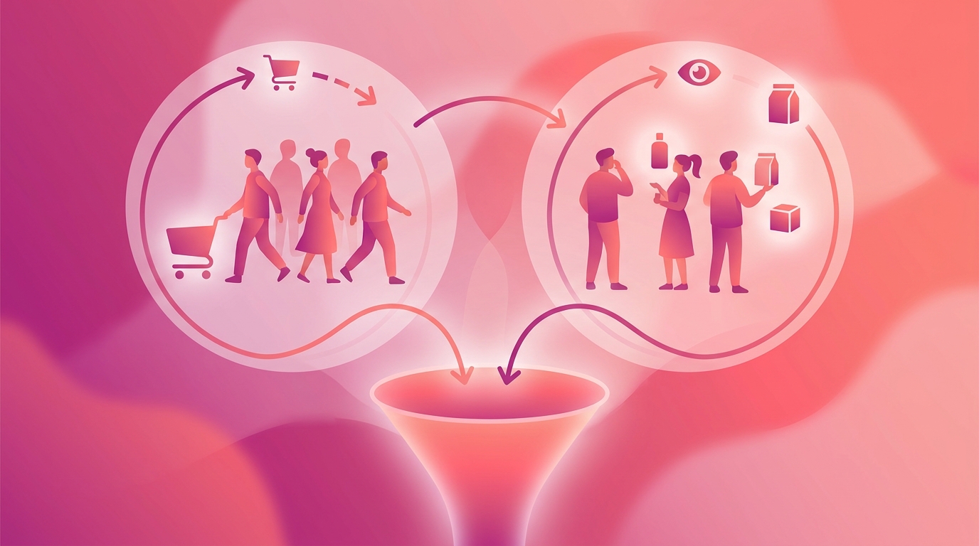 Minh hoạ retargeting audience segmentation với cart abandoners và product viewers groups