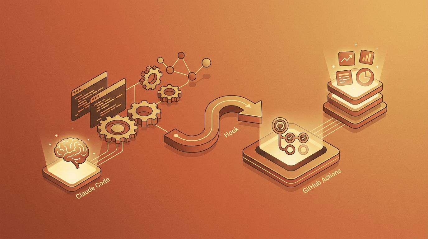 Hình minh họa hook và github actions dùng khi nào? trong chủ đề workflow Claude Code