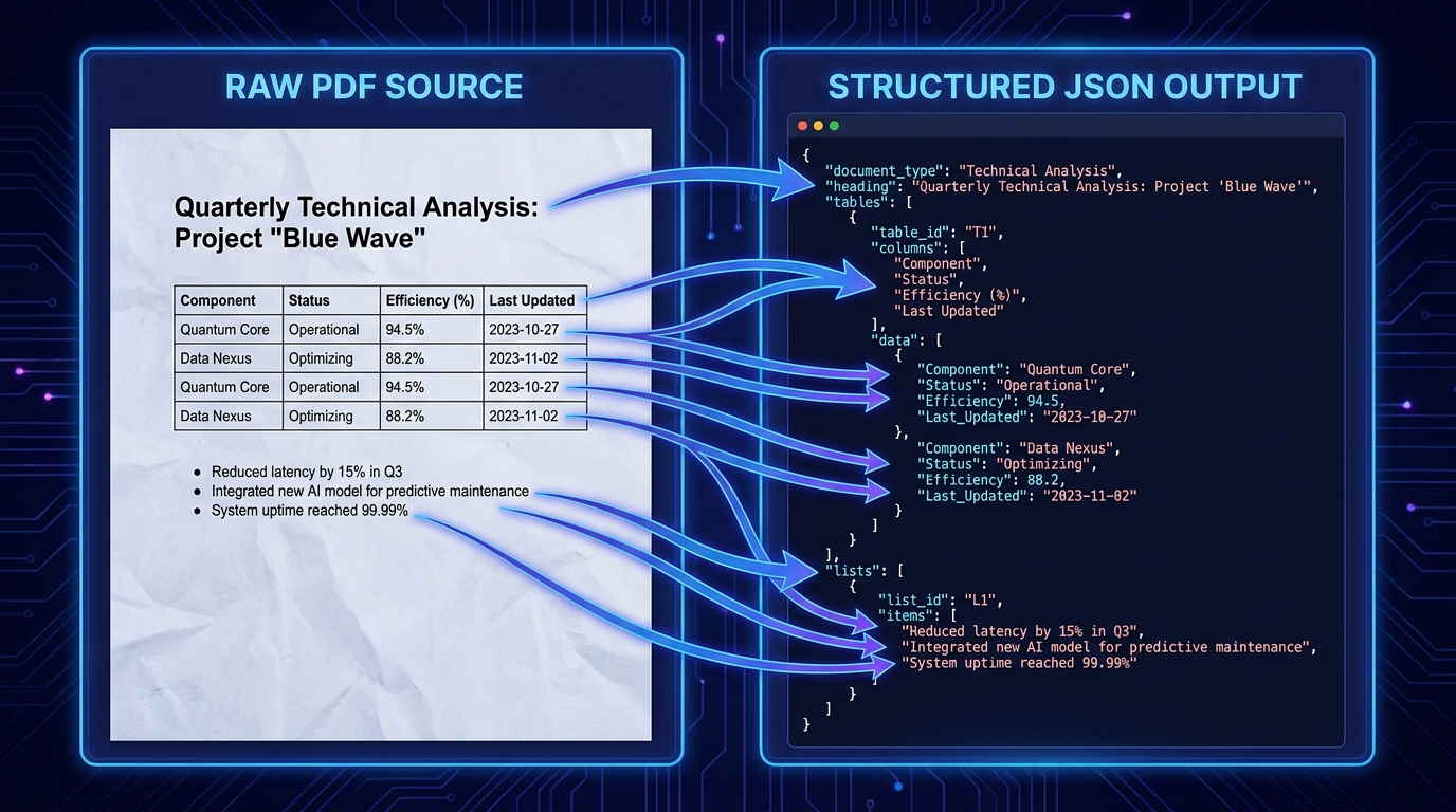 PDF vs JSON mapping