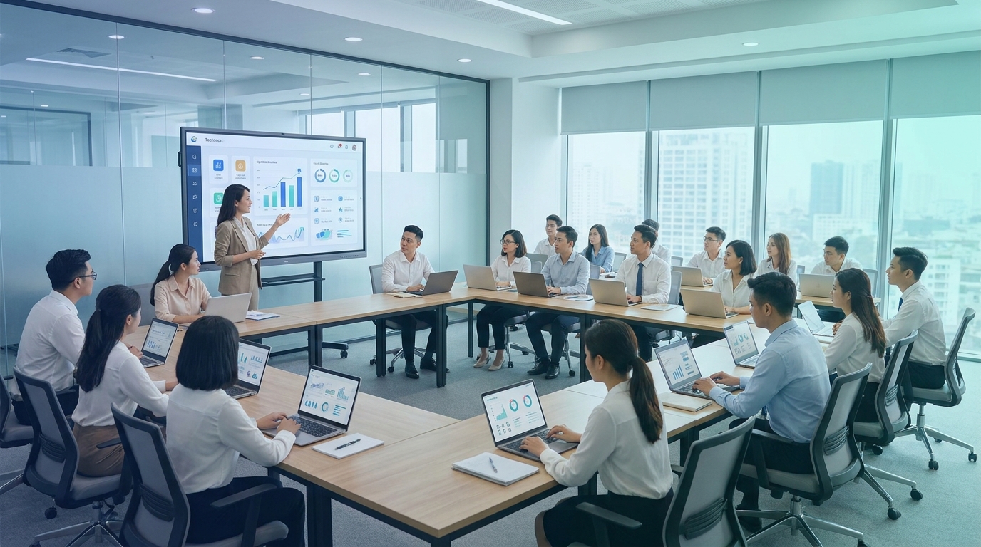Khoá đào tạo chuyển đổi số cho nhân viên SME Việt trong phòng học hiện đại