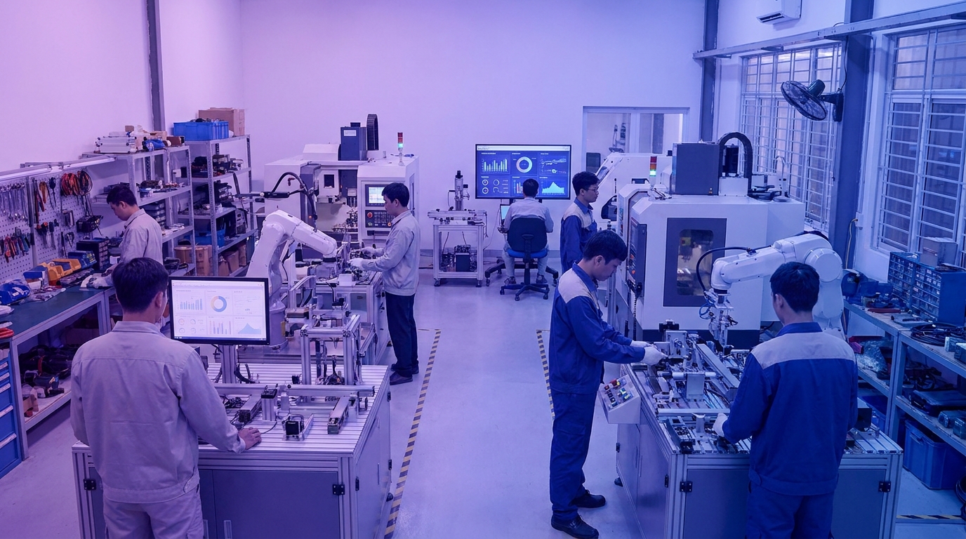 Ảnh cover minh họa AI predictive maintenance sản xuất cho SME Việt Nam