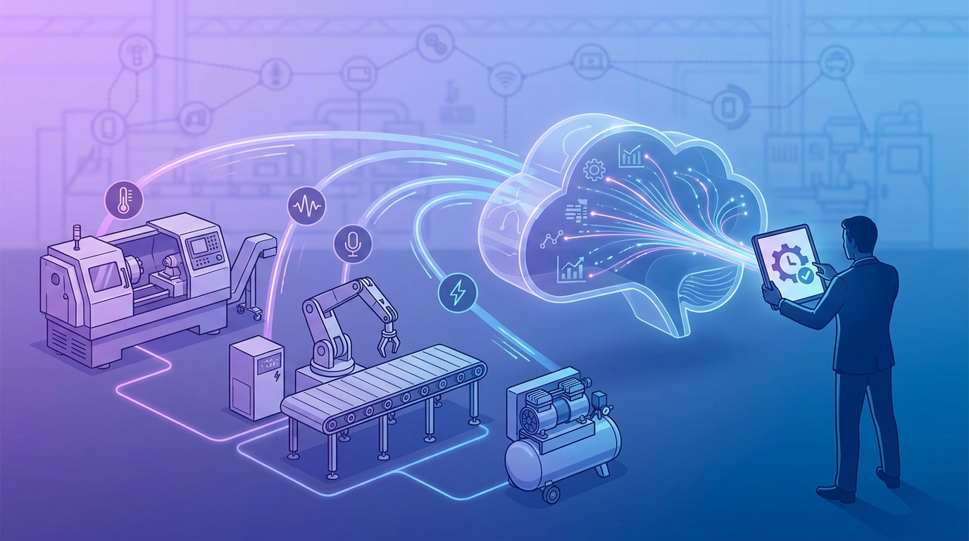 Hình minh họa sme cần dữ liệu máy móc nào? trong chủ đề AI predictive maintenance sản xuất