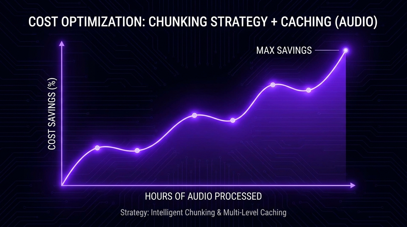 Cost optimization graph chunking caching audio pipeline