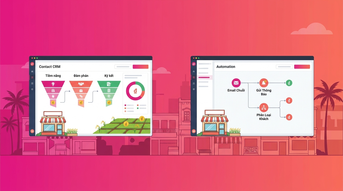 Marketing CRM dashboard so sánh ZaloCRM và HubSpot