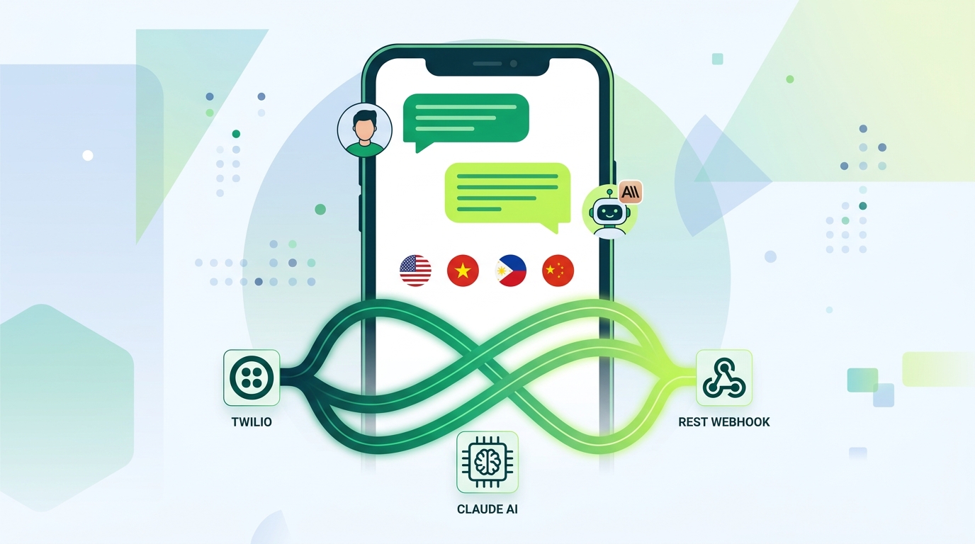 Twilio SMS conversation bot với Claude AI xử lý đa ngôn ngữ
