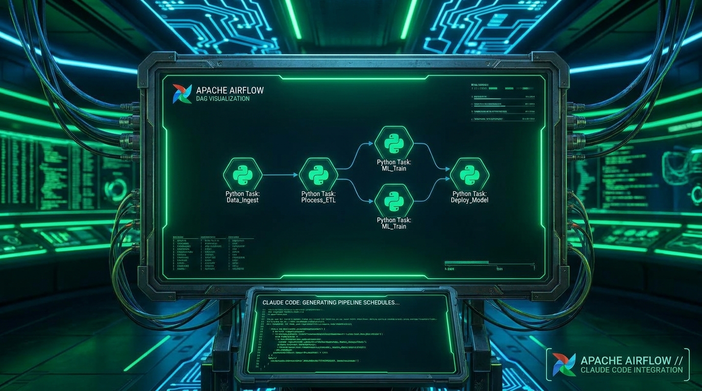 Apache Airflow DAG visualization với Python tasks Claude Code