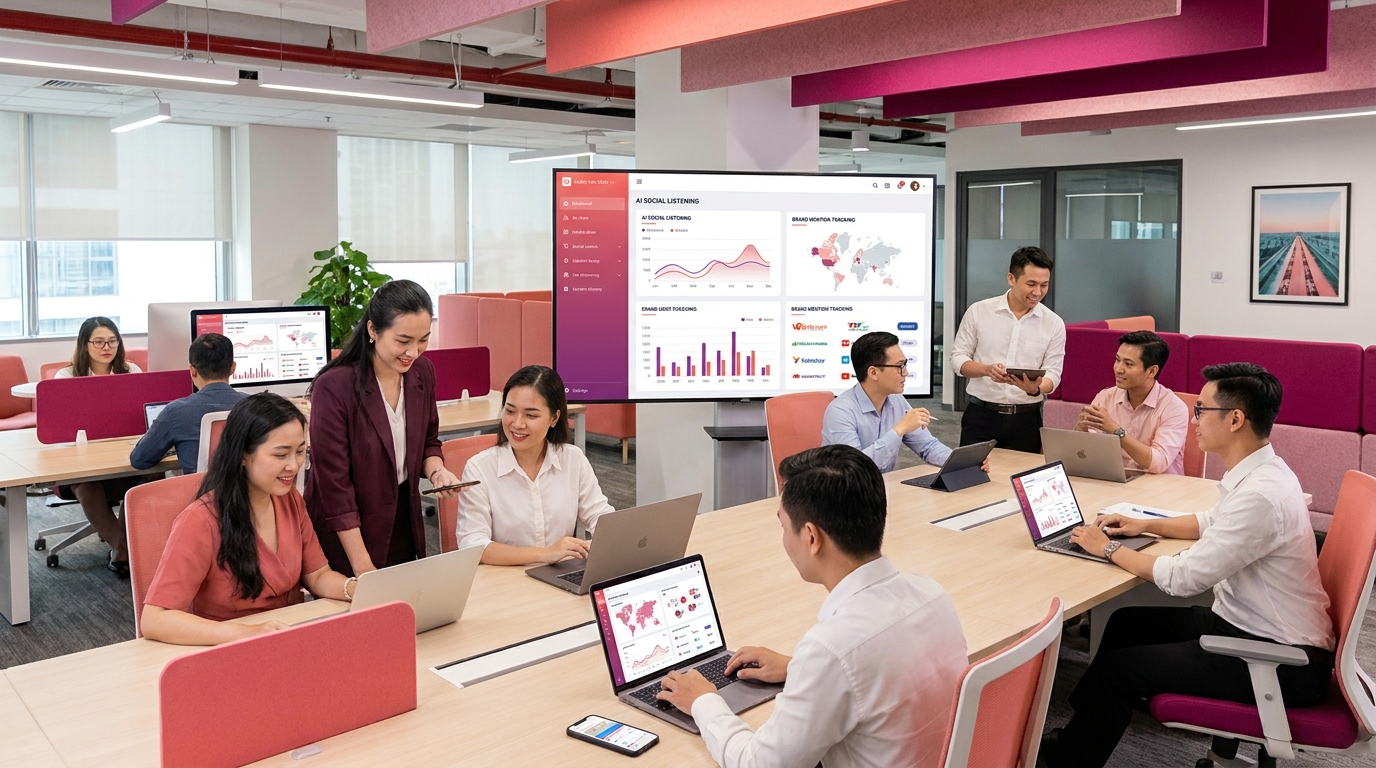 ai social listening theo dõi brand mention như thế nào? cho SME