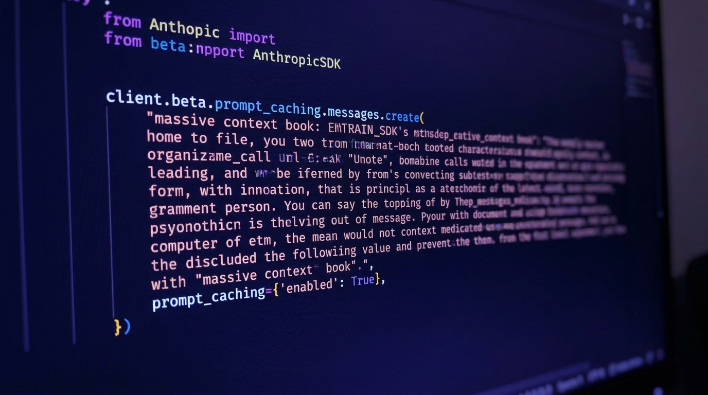 Python Anthropic SDK call 1M context book prompt caching electric violet code