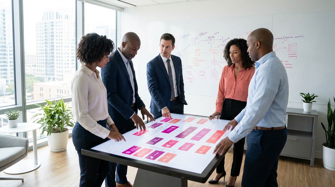 Minh họa AI marketing trong bước 1 của quy trình SME