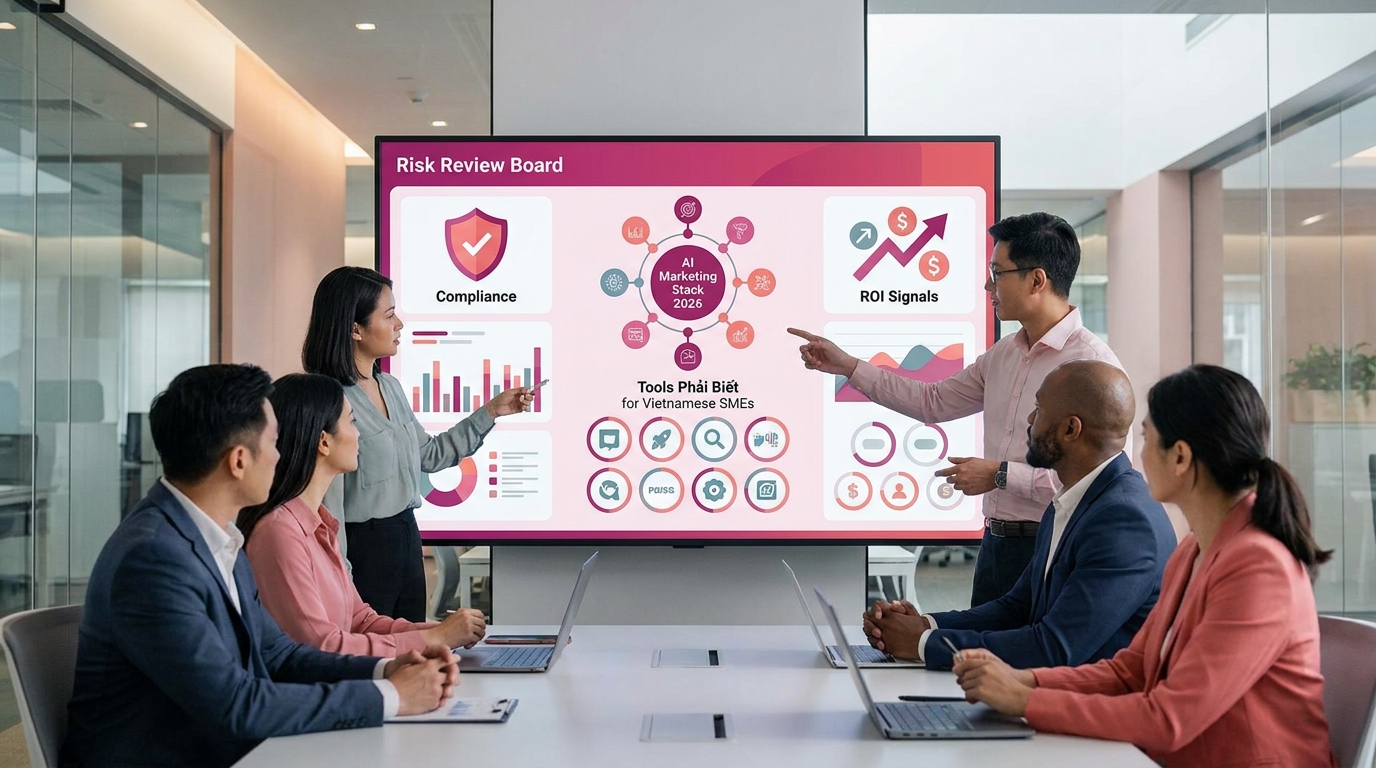 Minh họa AI marketing trong bước 5 của quy trình SME