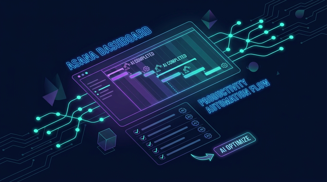 Asana dashboard AI completing tasks workflow