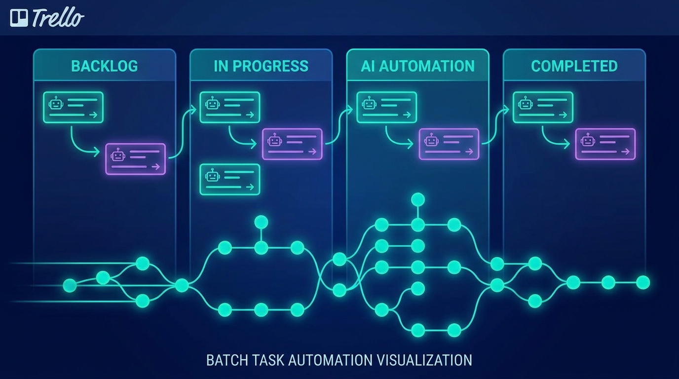 Trello board AI cards batch automation kanban