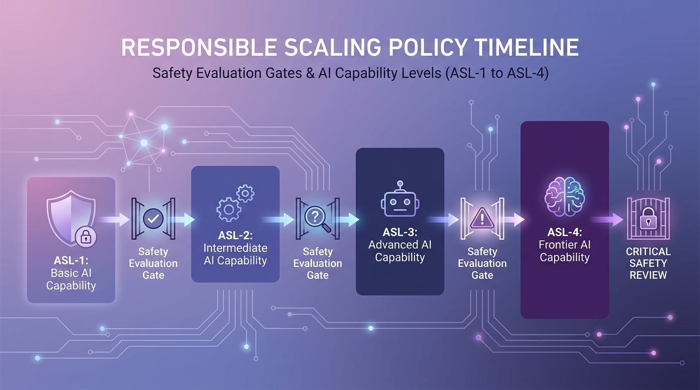 Responsible Scaling Policy timeline ASL levels safety gates