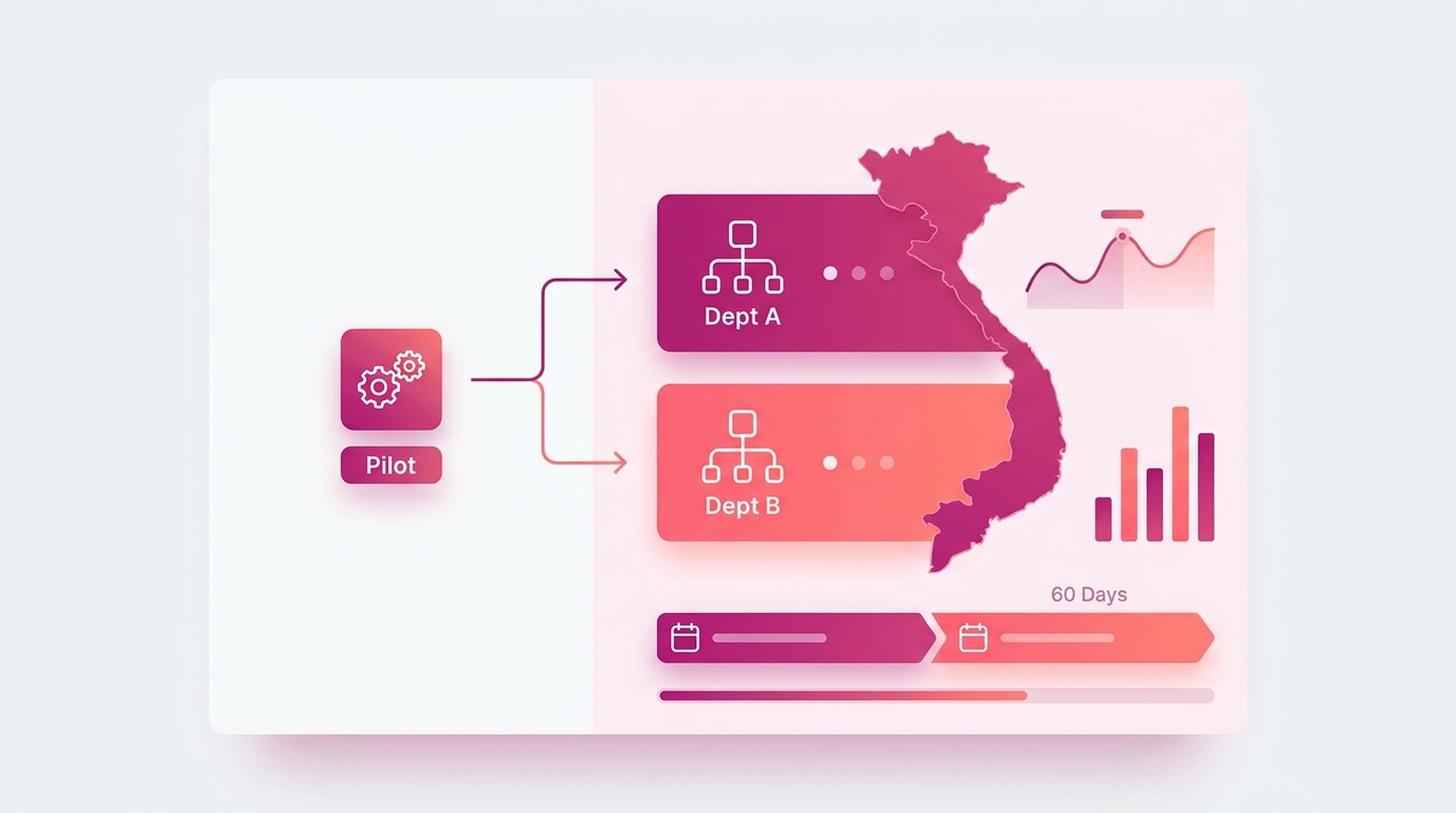 Minh họa AI marketing trong bước 4 của quy trình SME